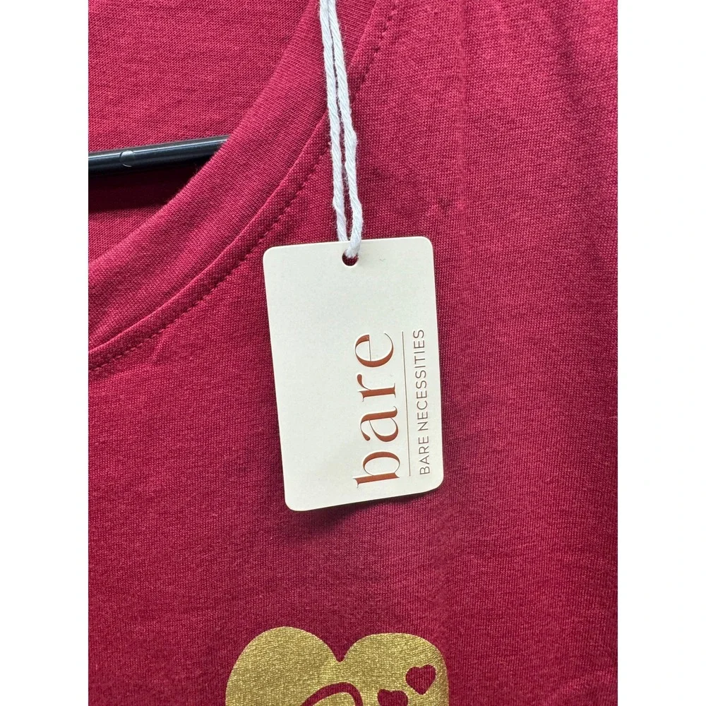 Bare Necessities Cotton Jersey Sleep Shirt Women‎ L Tibetan Red Heart Graphic